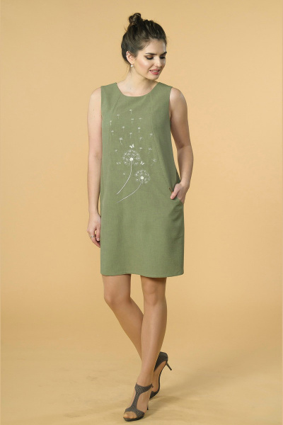 Платье Luana Plus Т450 хаки - фото 1