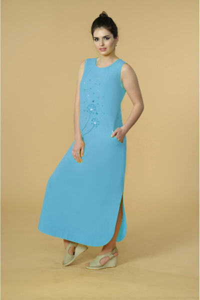 Платье Luana Plus Т451 голубой - фото 1