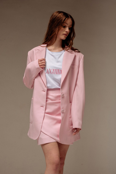 Жакет, юбка FLAIM 1063 розовый - фото 4