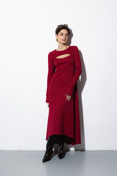 Платье Krasa М379-24 бордо - фото 16