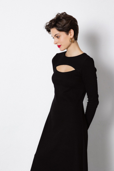 Платье Krasa М379-24 черный - фото 8