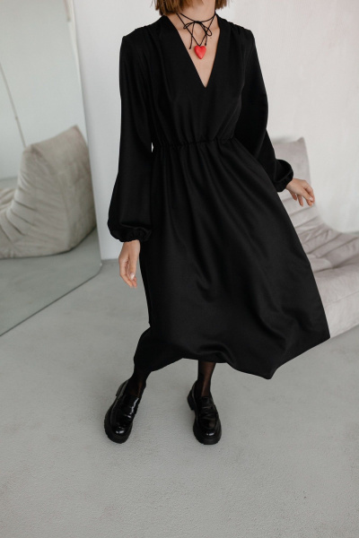 Платье Krasa М338-23 черный - фото 4