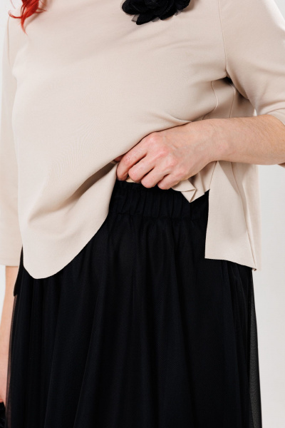 Блуза, юбка Mubliz 137 беж-черный - фото 12