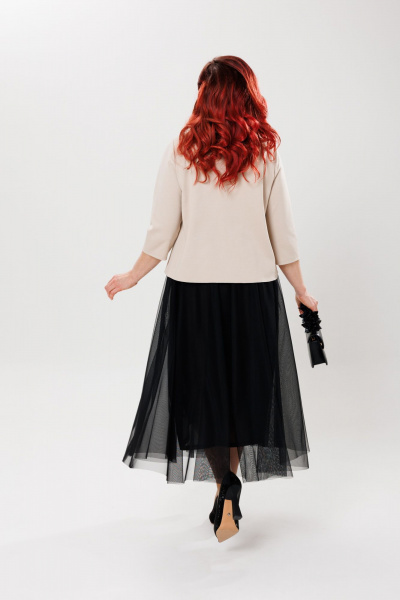 Блуза, юбка Mubliz 137 беж-черный - фото 2