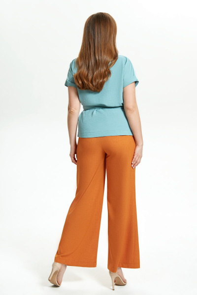 Блуза, брюки Магия моды 1699 голубой+терракот - фото 3