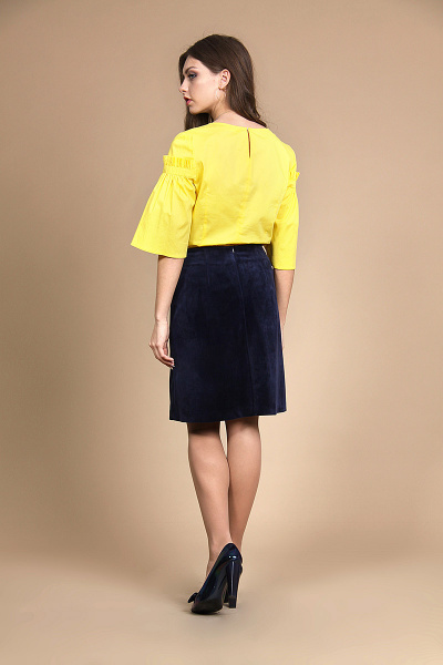 Блуза, юбка Alani Collection 706 желтый+темно-синий - фото 3