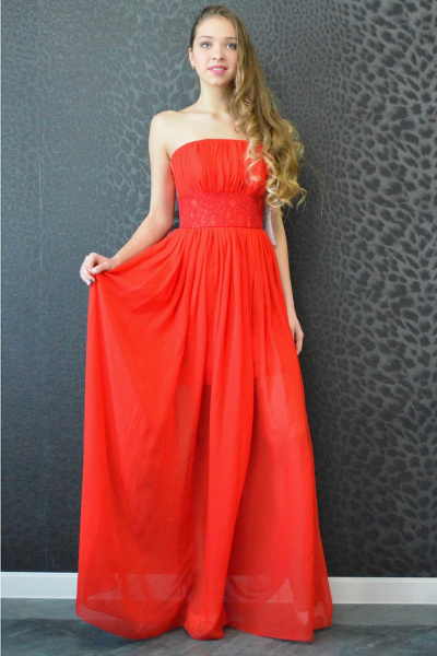Платье Lejole 1519 красный - фото 1