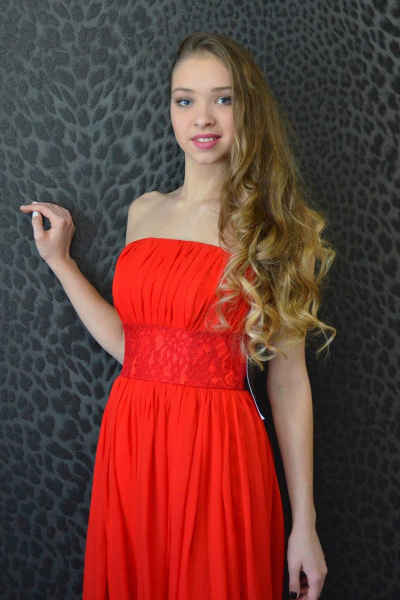 Платье Lejole 1519 красный - фото 5