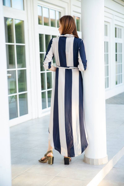 Платье Ivera 501 бежевый, синий - фото 4