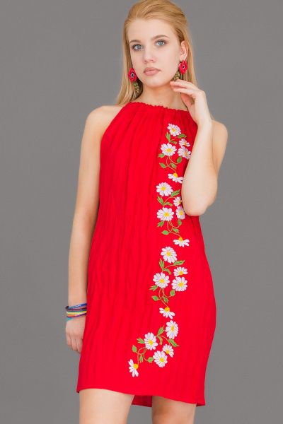 Платье Ружана 175-4 красный - фото 1