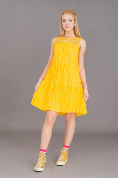 Платье Ружана 326-2 желтый - фото 3