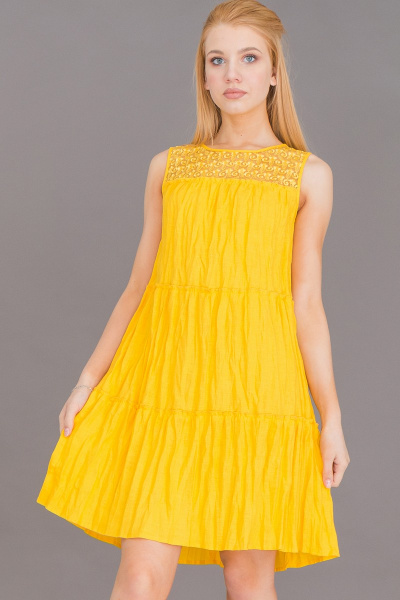 Платье Ружана 326-2 желтый - фото 2