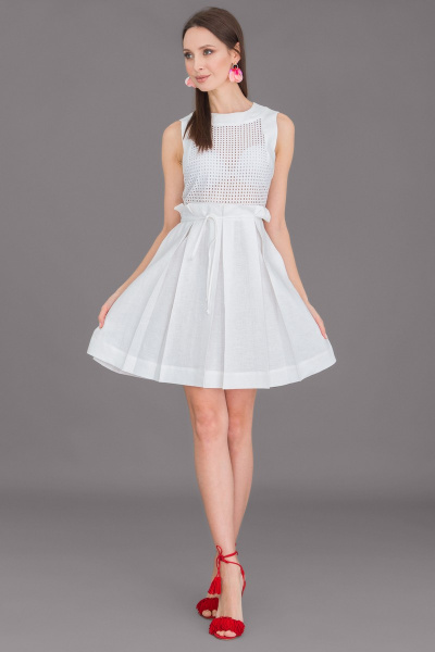 Платье Ружана 343-2 белый - фото 3