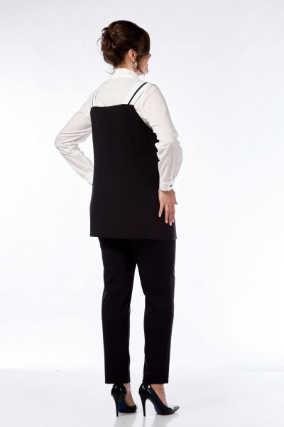 Блуза, брюки, жилет SVT-fashion 591 черный - фото 2