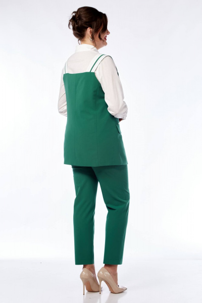 Блуза, брюки, жилет SVT-fashion 591 зеленый - фото 2
