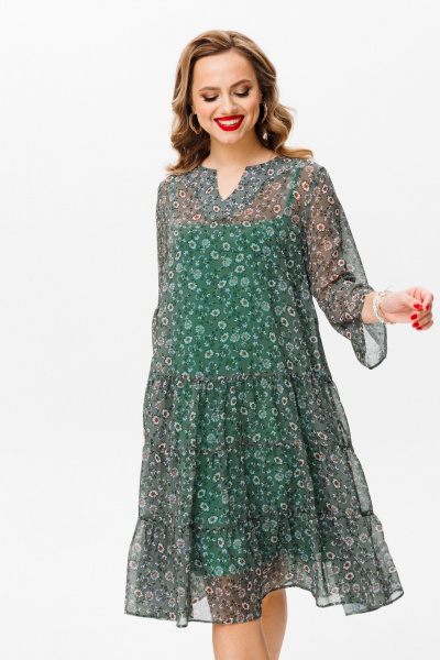 Платье Anastasia 1093 зеленый(цветочный_принт) - фото 8