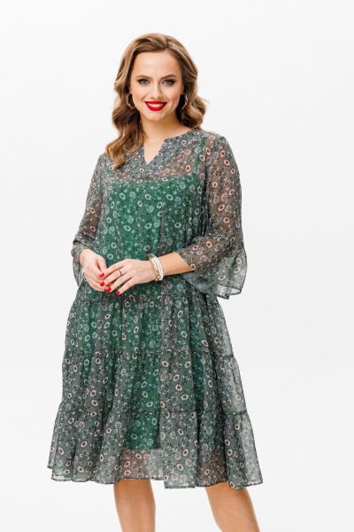 Платье Anastasia 1093 зеленый(цветочный_принт) - фото 7