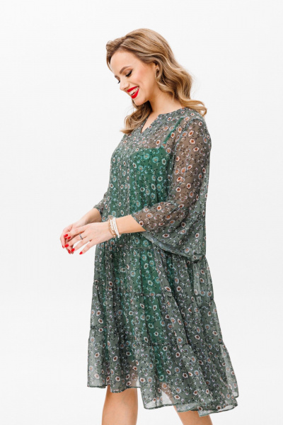 Платье Anastasia 1093 зеленый(цветочный_принт) - фото 6