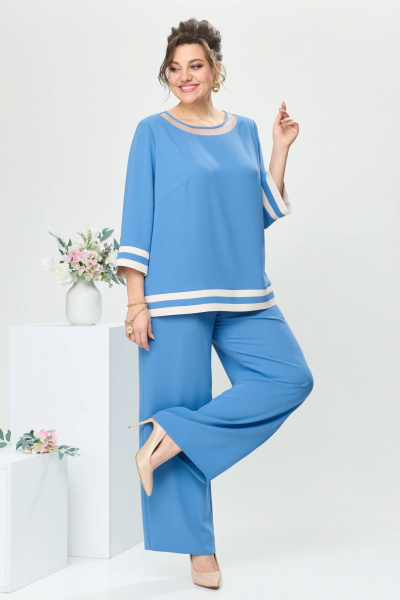 Блуза, брюки Romanovich Style 2-2573 голубой - фото 1