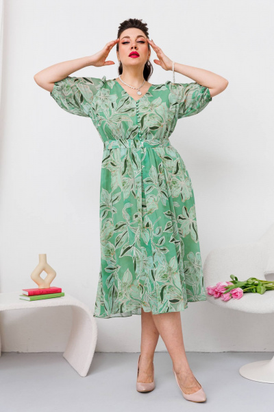 Платье Romanovich Style 1-2635 зеленый - фото 4