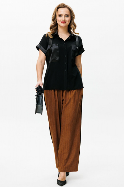 Блуза, брюки Mubliz 153 черный-бронза - фото 3