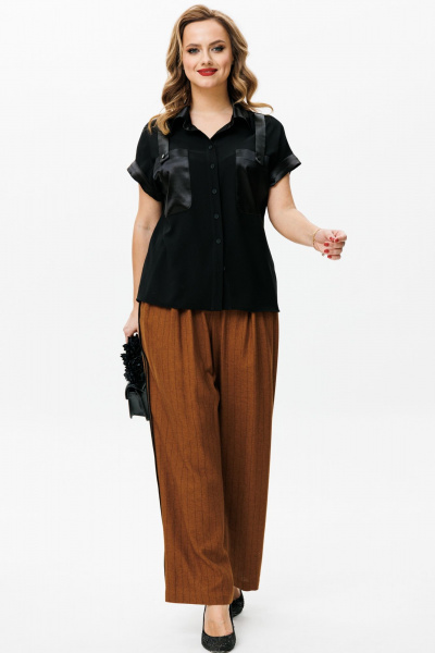 Блуза, брюки Mubliz 153 черный-бронза - фото 1
