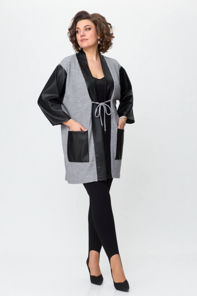 Кардиган Avenue Fashion 0325 серый+черный - фото 2