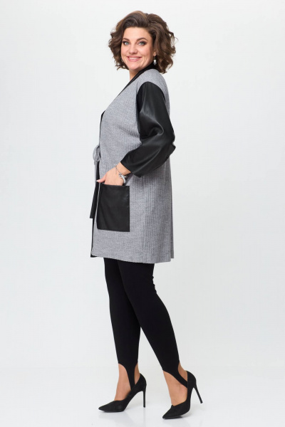 Кардиган Avenue Fashion 0325 серый+черный - фото 6