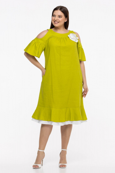 Платье Avila 0930 желто-зеленый - фото 6