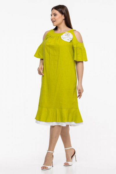 Платье Avila 0930 желто-зеленый - фото 5