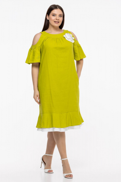 Платье Avila 0930 желто-зеленый - фото 3