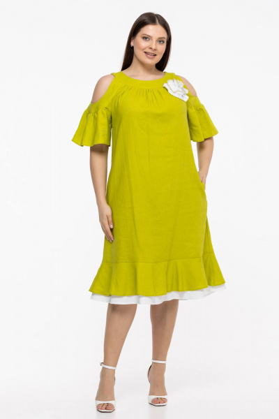 Платье Avila 0930 желто-зеленый - фото 1
