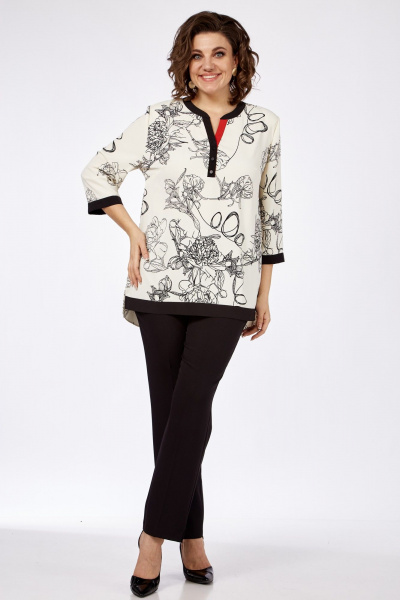 Блуза Элль-стиль 2280а беж/цветы - фото 8