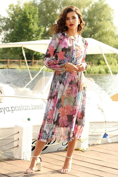 Платье Мода Юрс 2550  розовые_цветы - фото 2
