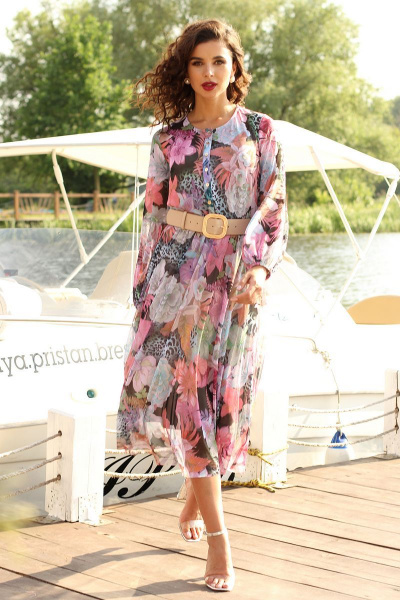 Платье Мода Юрс 2550  розовые_цветы - фото 1