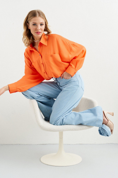 Рубашка VIZANTI 9601 оранжевая - фото 6