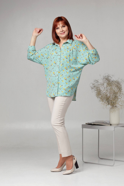 Блуза Соджи 602 бирюзовый - фото 5