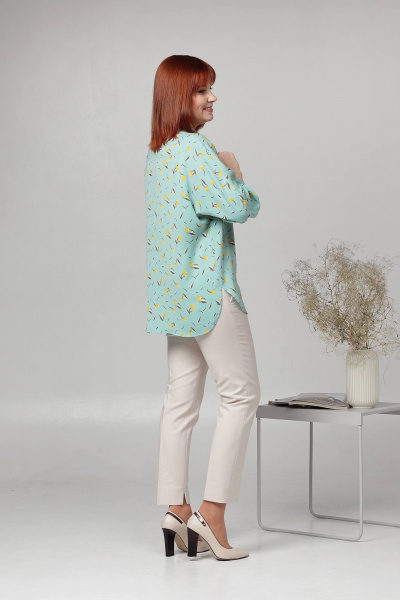 Блуза Соджи 602 бирюзовый - фото 4