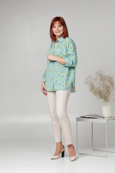Блуза Соджи 602 бирюзовый - фото 3