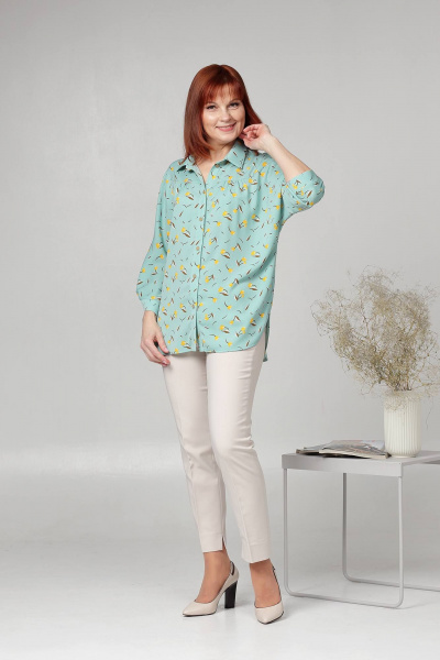 Блуза Соджи 602 бирюзовый - фото 2