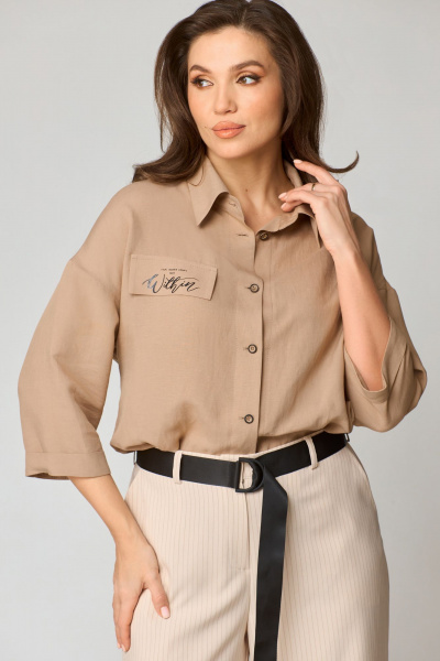 Блуза, брюки Мишель стиль 1184 бежевый - фото 5