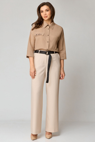 Блуза, брюки Мишель стиль 1184 бежевый - фото 1