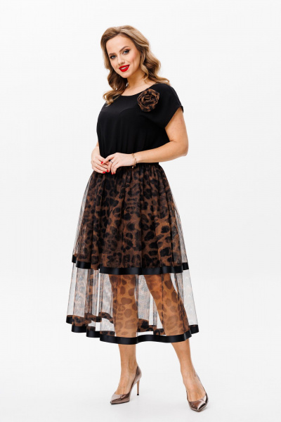 Платье Mubliz 160 черный_леопард - фото 5