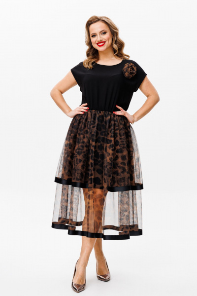 Платье Mubliz 160 черный_леопард - фото 3
