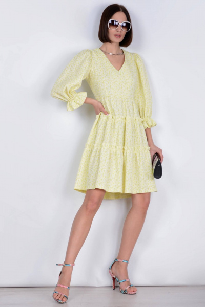 Платье Patriciа C15201-1 желтый,белый - фото 2
