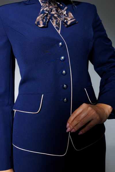 Блуза, жакет, юбка Мода Юрс 2808-1 синий_беж - фото 5