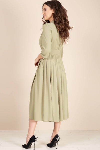 Платье, пояс Teffi Style L-1425 светло-оливковый - фото 3