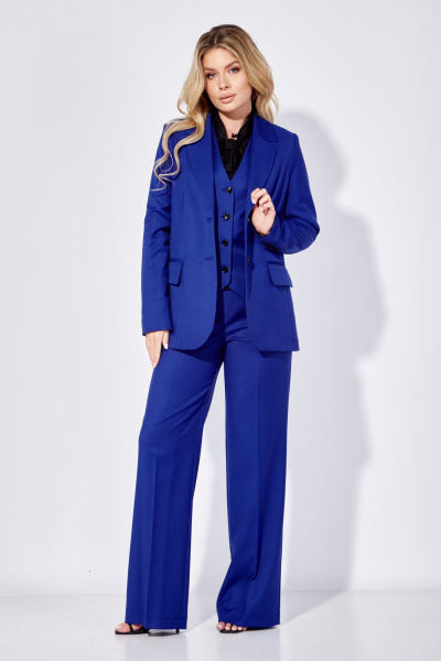 Блуза, брюки, жакет, жилет Chumakova Fashion 126 синий_черный - фото 1