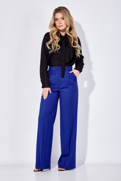 Блуза, брюки, жакет, жилет Chumakova Fashion 126 синий_черный - фото 2