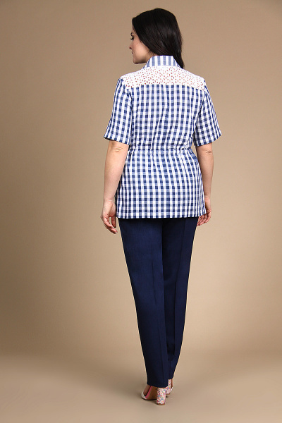 Блуза, брюки Alani Collection 702 темно-синий - фото 2